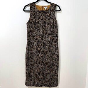 J.Crew Upscale Structured Classic Leopard Print Sleeveless Sheath Dress [size 8]
